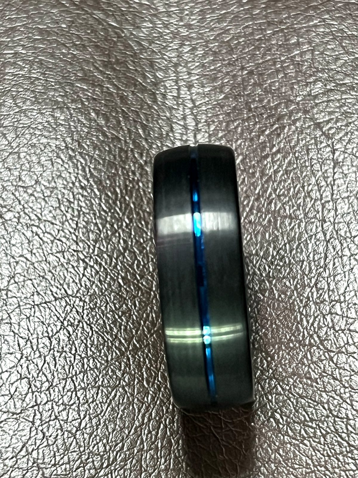 Men's 8mm Tungsten Wedding Band – Thin Blue Line (Comfort Fit), photo 3