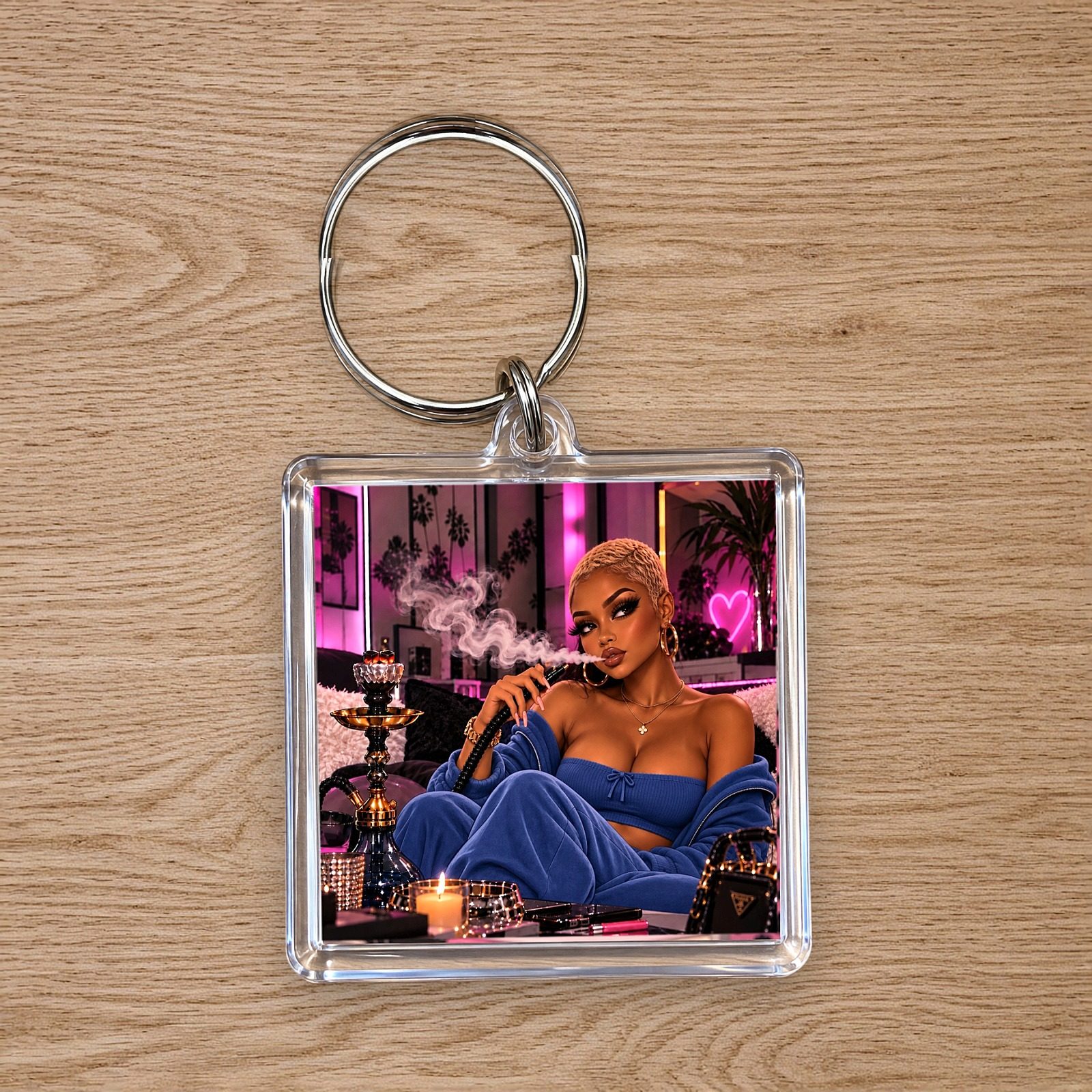 Hookah Girl Keychain: Blonde Pixie, photo 1
