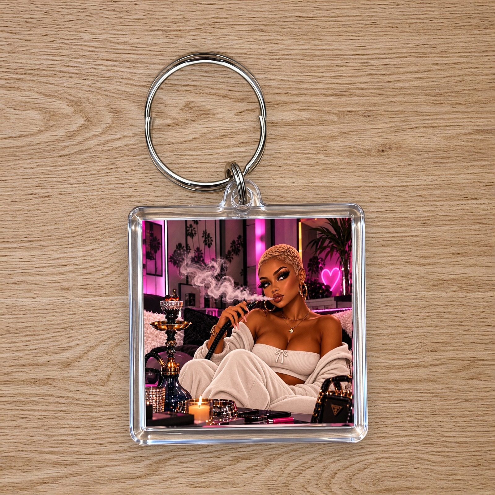 Hookah Girl Keychain: Blonde Pixie, photo 3