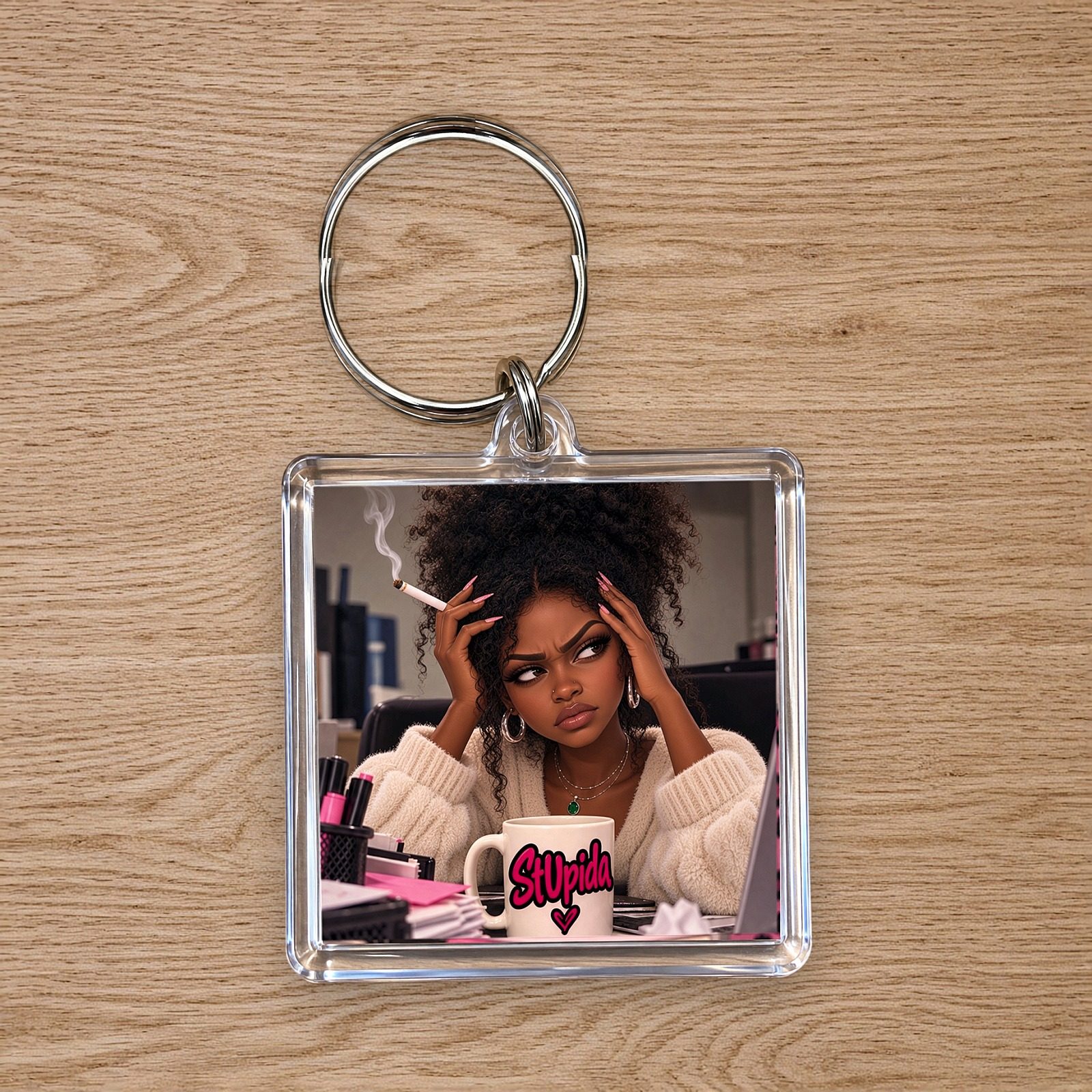 StUpida Messy Bun Keychain, photo 1