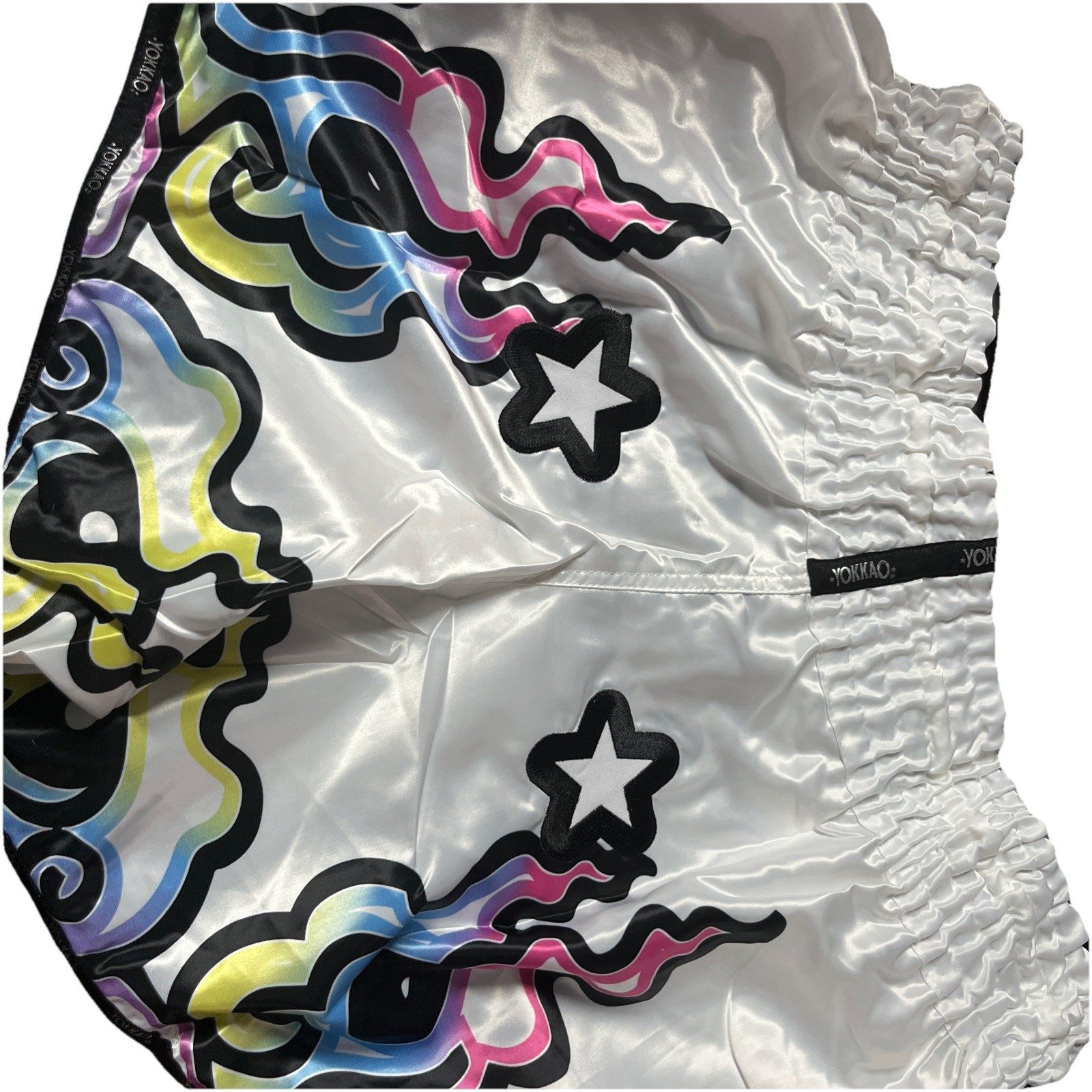 YOKKAO Flames White Muay Thai Shorts, photo 3