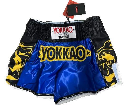 YOKKAO Original Gold Electric Blue Muay Thai Shorts